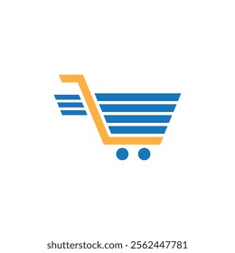 Shop logo design. Shopping cart logo and shopping bags icon vector. Shopping Logo Design Template. Online Promotion Marketing Shopping. bag icon, basket symbol, trolley logo for shop