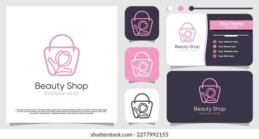 Shop logo design template with unique concept idea