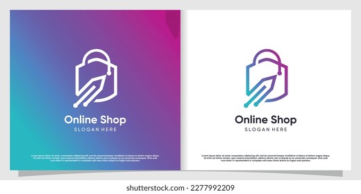 Shop logo design template with unique concept idea
