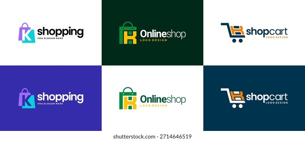 shop logo design vektor vorlage. Design-Kollektion für das Einkaufslogo