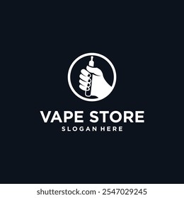 shop logo. E-cigarette shop logo. design for future e-cigarette and logo.