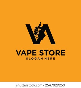 shop logo. E-cigarette shop logo. design for future e-cigarette and logo.