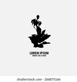 shop logo, fashion girl. Company logo design.