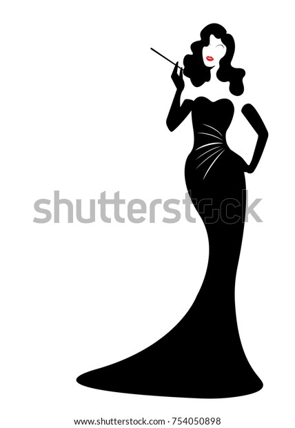 shop logo fashion\
woman, black silhouette diva. Company logo design, Beautiful cover\
girl retro , isolated