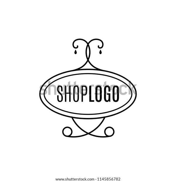 Shop logo. Flourish symbol.\
Abstract element for template. Vector illustration, flat\
design