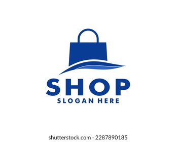 Shop logo, Good shop logo with shopping bag vector , Online Shop logo vector template