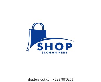 Shop logo, Good shop logo with shopping bag vector , Online Shop logo vector template