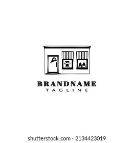 shop logo icon cartoon design template black modern isolated vector illustration