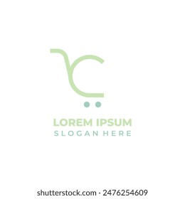 Logotipo de la tienda inicial C para el logotipo de la tienda de estilo lineal