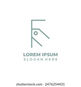 F inicial del logotipo de la tienda para el logotipo de la tienda de estilo lineal