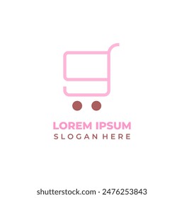 Shop logo initial letter G vector, lineart style, letter G symbol combination with shopping cart