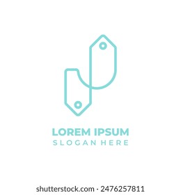 Shop-Logo mit den Initialen J kombiniert mit dem Preis-Tag-Symbol für ein lineares Shop-Logo