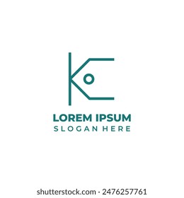Logotipo de la tienda con las iniciales K combinadas con el Precio de la etiqueta para un logotipo de la tienda de estilo lineal