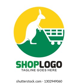 Shop logo with the kangaroo icon