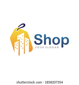 Ver el logotipo. Plantilla de vectores de logotipos de compras en línea