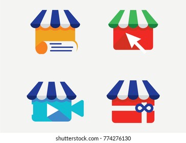Shop Logo Set  Template Design Vector, Emblem, Design Concept, Creative Symbol, Icon