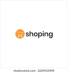 Shop Logo with Shopping Cart Icon. Modern Flat Vector Design for Store, Market, E-Commerce, and Retail Business. Clean and Creative Symbol for Online Buy, Sale, Marketing, and Branding Concept 