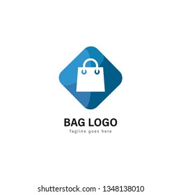 Shop logo template design. Shop logo with modern frame isolated on white background