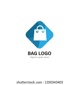 Shop logo template design. Shop logo with modern frame isolated on white background