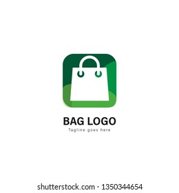 Shop logo template design. Shop logo with modern frame isolated on white background
