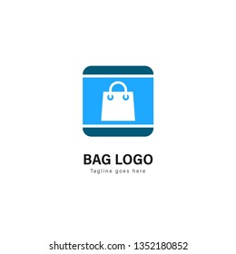 Shop logo template design. Shop logo with modern frame isolated on white background