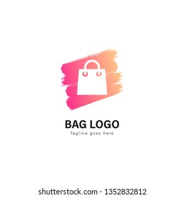 Shop logo template design. Shop logo with modern frame isolated on white background