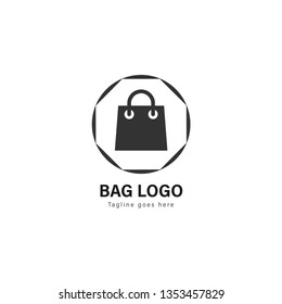 Shop logo template design. Shop logo with modern frame isolated on white background