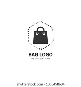 Shop logo template design. Shop logo with modern frame isolated on white background