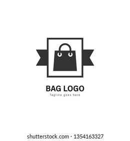 Shop logo template design. Shop logo with modern frame isolated on white background