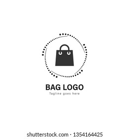 Shop logo template design. Shop logo with modern frame isolated on white background