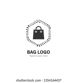 Shop logo template design. Shop logo with modern frame isolated on white background