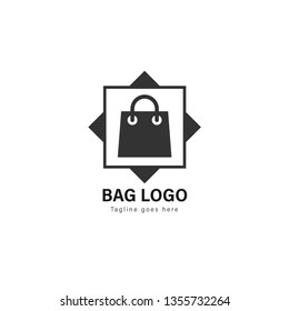 Shop logo template design. Shop logo with modern frame isolated on white background