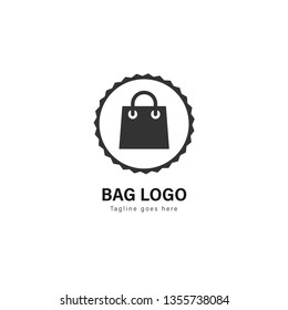 Shop logo template design. Shop logo with modern frame isolated on white background