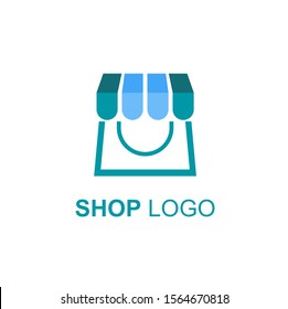 shop logo with the theme of awnings shop and shopping bags