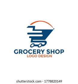 Icono del logotipo de la tienda de comestibles diseño vectorial aislado 