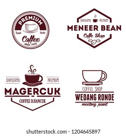  Shop Logos, Badges and Labels Design Elements set. Coffee, cafe  vector illustration.