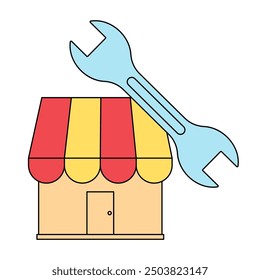 Shop maintenance icon. Store service