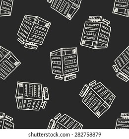 shop mall doodle drawing seamless pattern background
