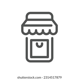 Shop management related icon outline and linear vector.
