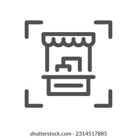 Shop management related icon outline and linear vector.
