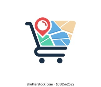 Shop Map Icon Logo Design Element