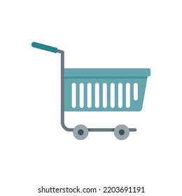 Shop market cart icon. Flat illustration of Shop market cart vector icon isolated on white background