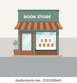 shop market front window, book store