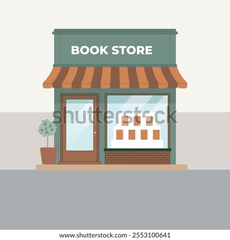 shop market front window, book store
