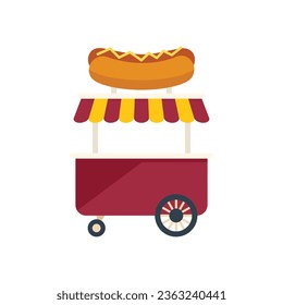 Shop market icon flat vector. Store vendor. Seller eat isolated