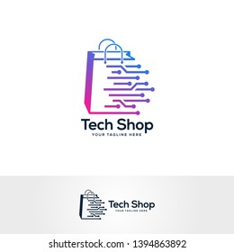 shop market logo design vector, shopping bag logo designs, abstract concept for online shop