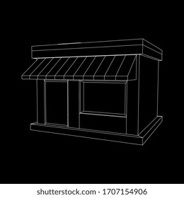 Shop market store. Small business concept. Wireframe low poly mesh vector illustration.