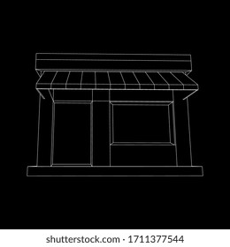 Shop market store. Small business concept. Wireframe low poly mesh vector illustration.