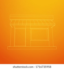 Shop market store. Small business concept. Wireframe low poly mesh vector illustration.