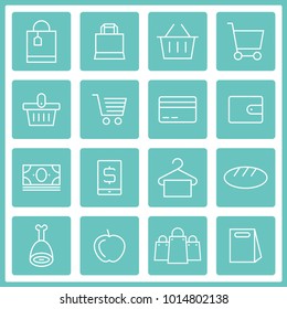 Shop and market vector objects. Supermarket pictogram. Premium quality graphic design icon. Simple icons for websites, web design, mobile app on background.